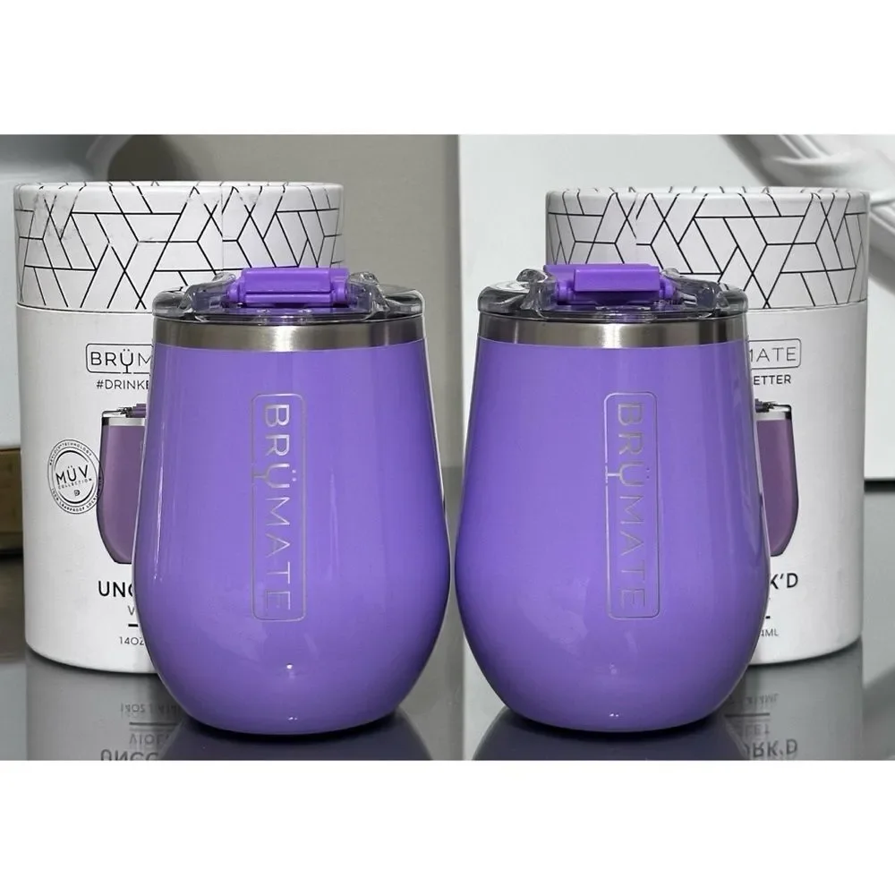 SET OF 2- BRUMATE UNCORK'D XL 14oz WINE TUMBLERS, VIOLET